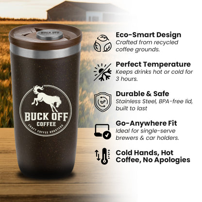 LIMITED EDITION: Buckoff Coffee® Neo Coffee Grounds Tumbler (Pre-Order)