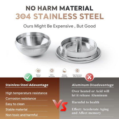 Stainless Steel Reusable Coffee Capsule, Metal Refillable Coffee Pod Brewing Espresso 70ML/2.40Z(SMALL), Compatible with N-espresso Ver-tuoPlus XN903/XN900 / Vertuo-line GCA1/ENV135/ENV150