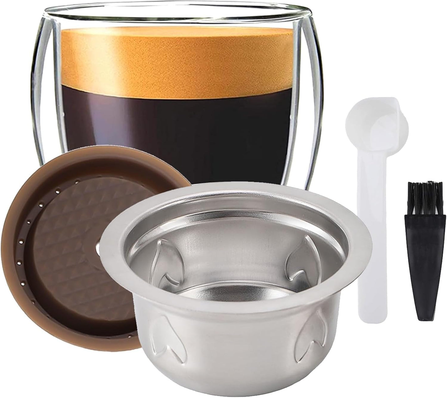 Refillable Coffee Capsule: Compatible with Nespresso VERTUO Coffee Capsules, Stainless Steel 230ml Capacity Reusable Coffee Filter Pod Kit for Home, Office