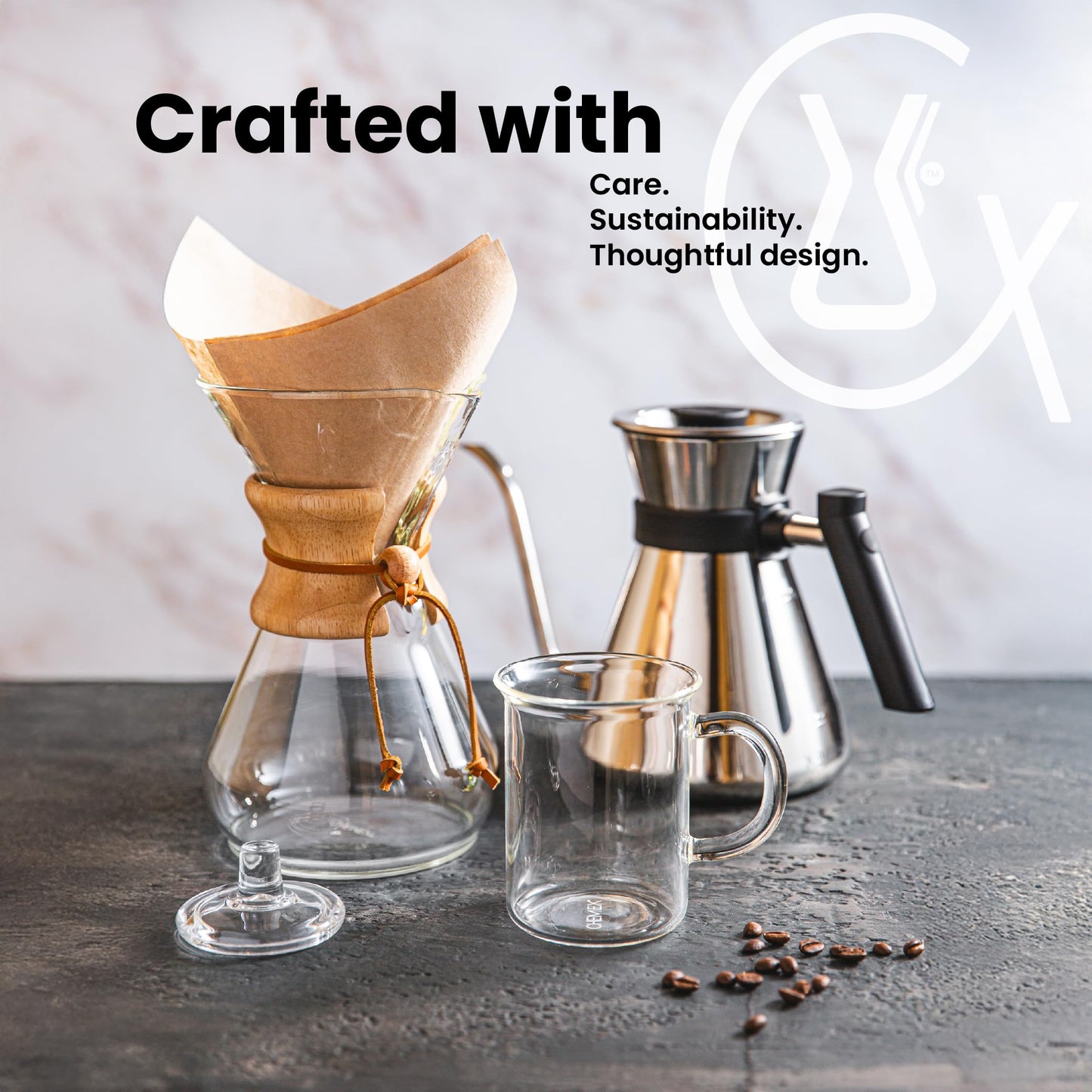 Chemex Bonded Filter - Natural Square - 100 Count (Pack of 2) - Exclusive Packaging