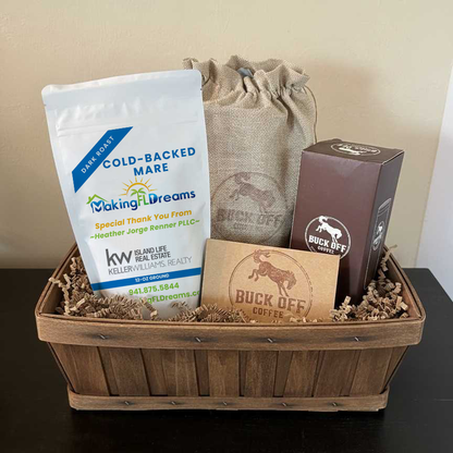 Personalized Burlap Gift Bag with Tumbler & Hand-Written Card