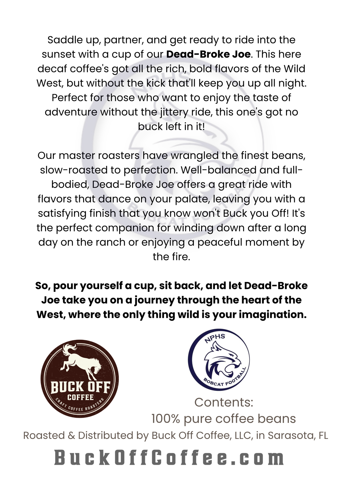 NPHS Football - Dead-Broke Joe (decaffeinated)