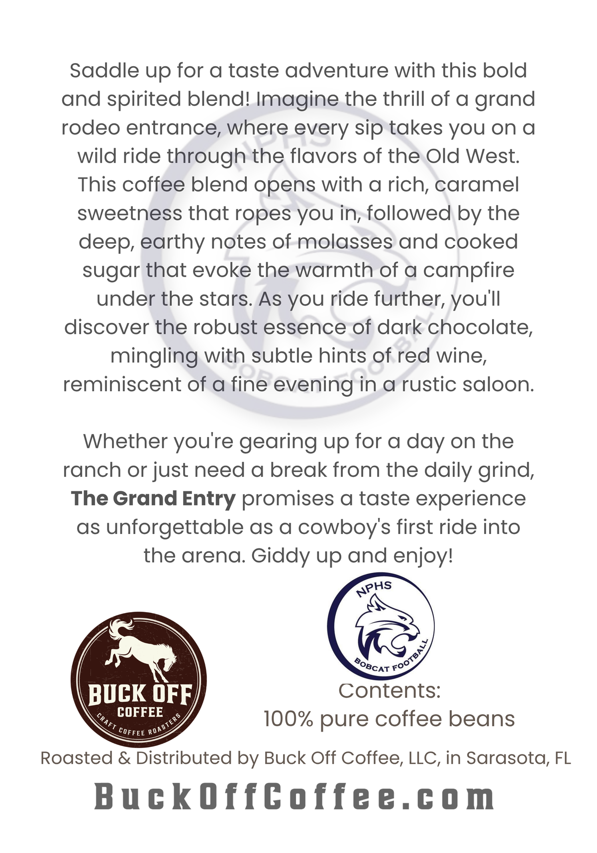NPHS Football - The Grand Entry - Light Roast